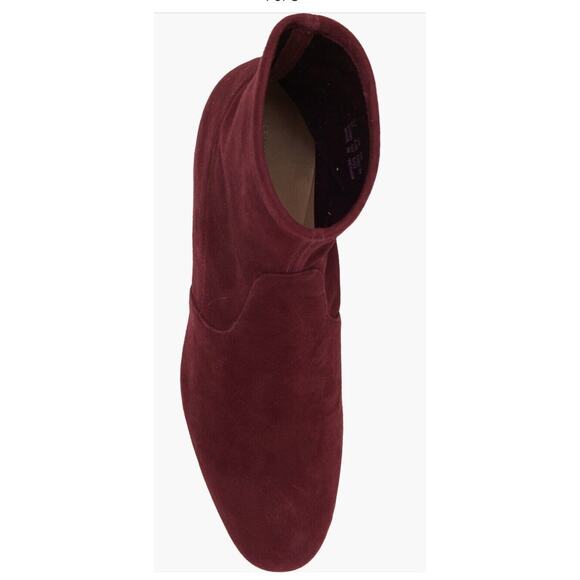 Stuart Weitzman Siggy 60 Sock Bootie Stretch Suede Heel Boot Burgundy US 5.5 NEW - Picture 3 of 10